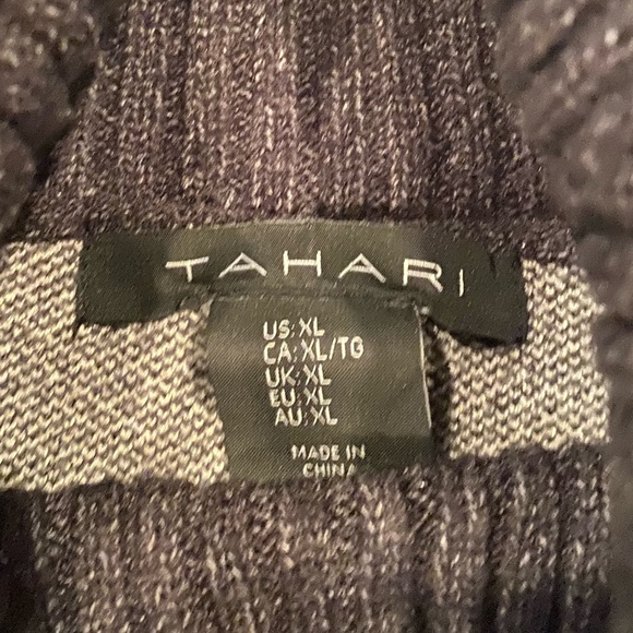 Tahari Black and Cream Plaid Sweater Size XL - Picture 2 of 4